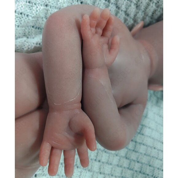 6.82lbs Full Body Platinum Silicone Reborn Baby Boy Doll 45cm Sleeping Newborn - Picture 11 of 16